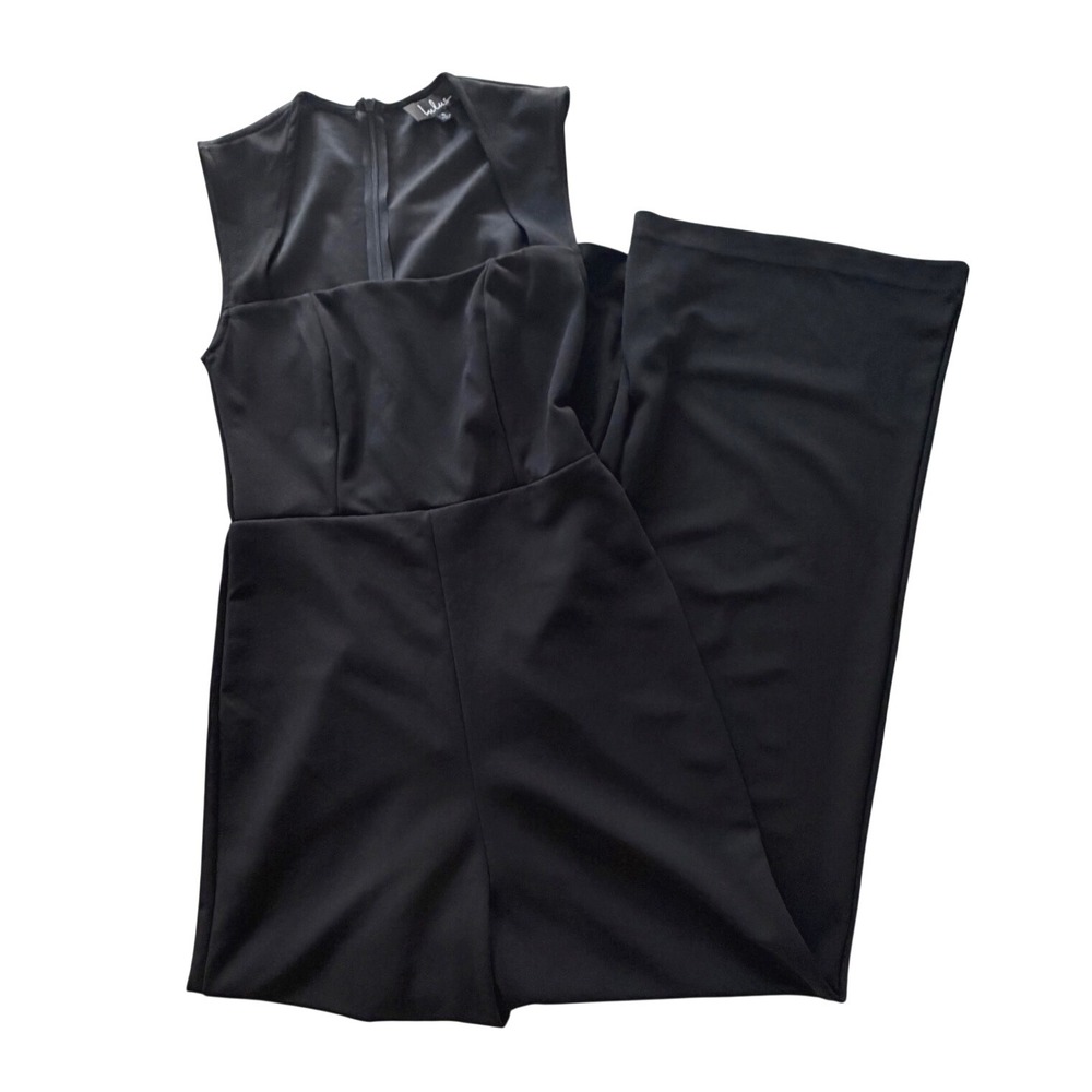 Lulus Black Sleeveless Square Neck Wide Leg Jumpsuit Small NWT
